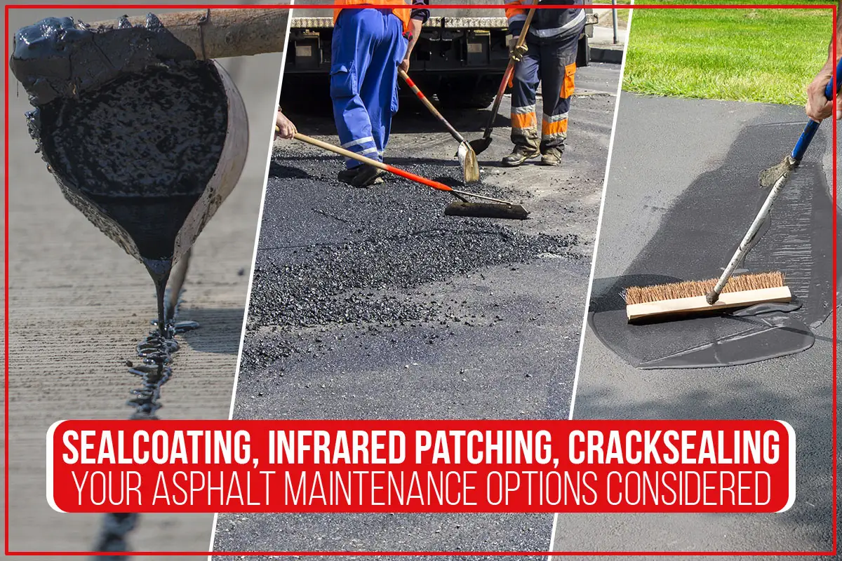 Doctor Asphalt team doing sealcoating, cracksealing, and infrared patching for better, long-lasting driveways and parking lots.